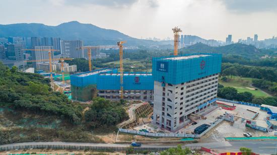 Panoramic aerial photography of the northeast of the main construction of Shenzhen University Xili Campus Construction Project (Phase II)